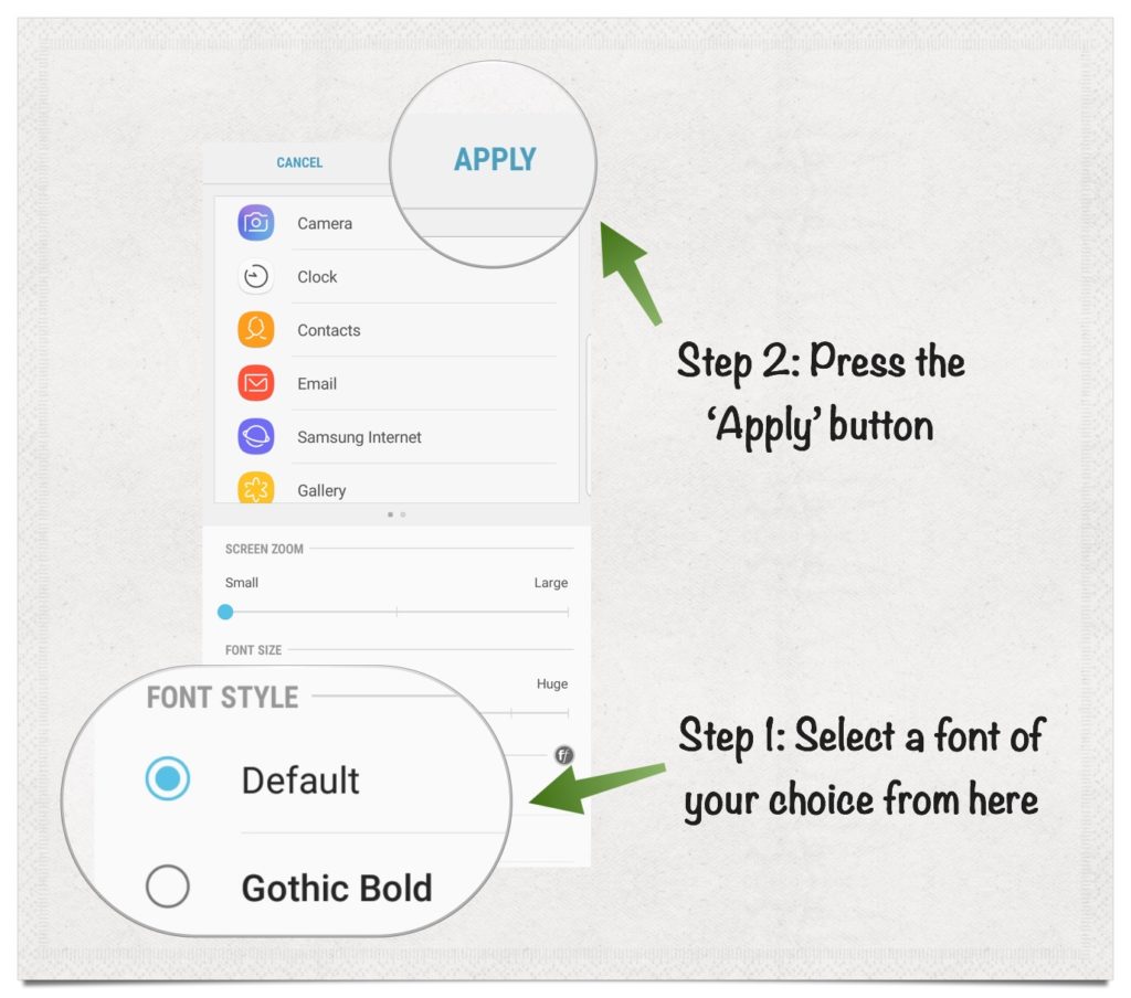 Change Galaxy S8 Font