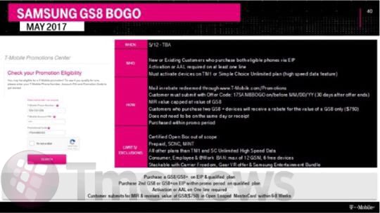 Samsung GS8 Tmo BOGO