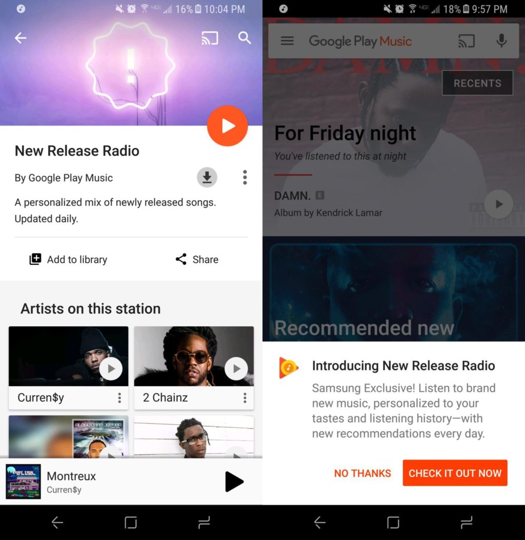Google Play Music New Release GS8