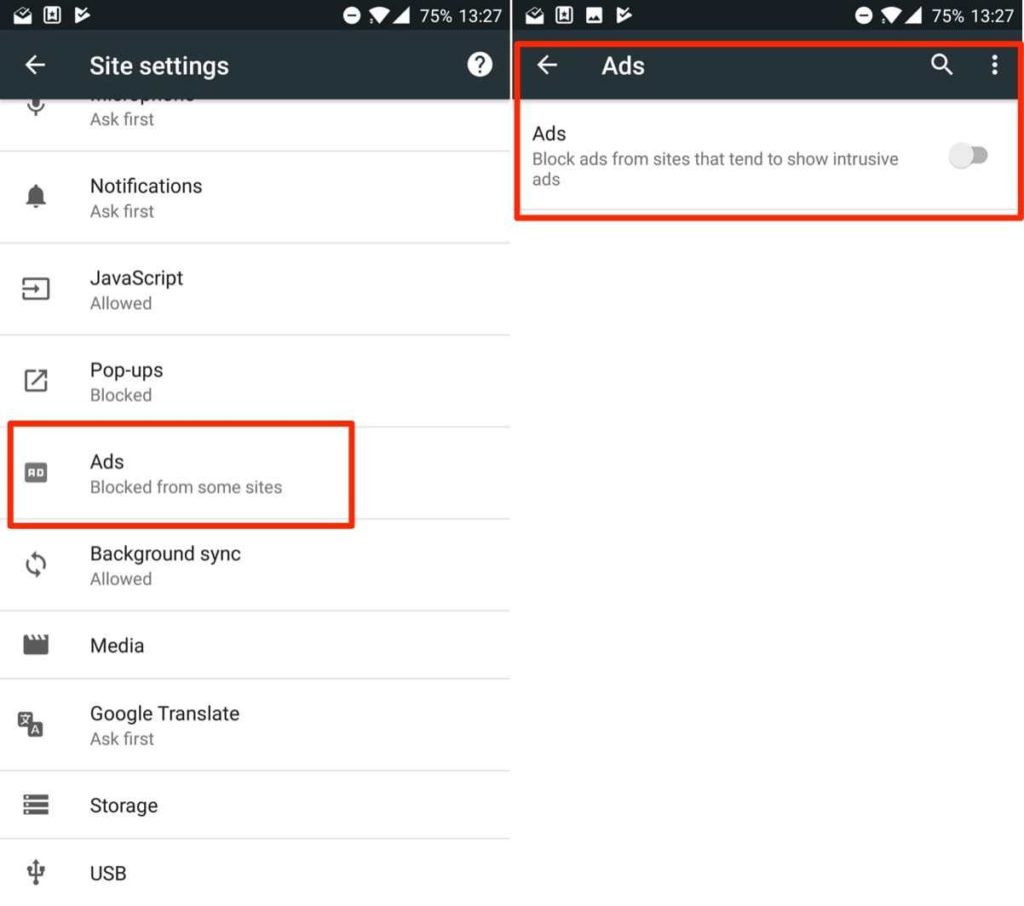 Google Chrome AD blocking