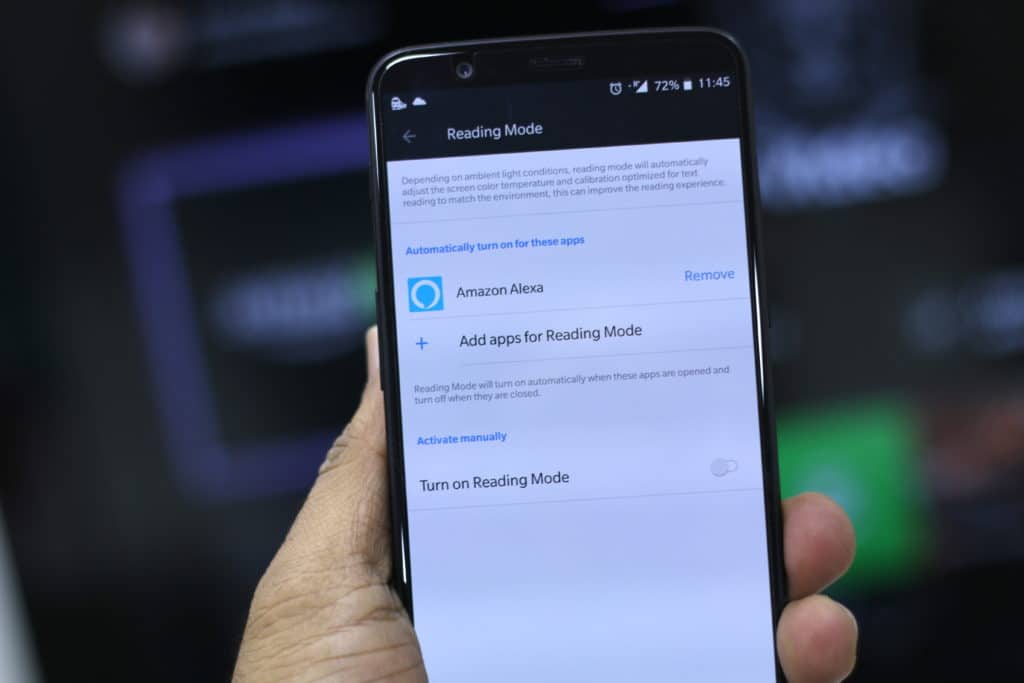 OnePlus 5T reading mode