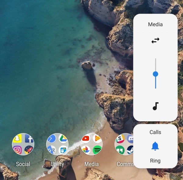 Android P media slider