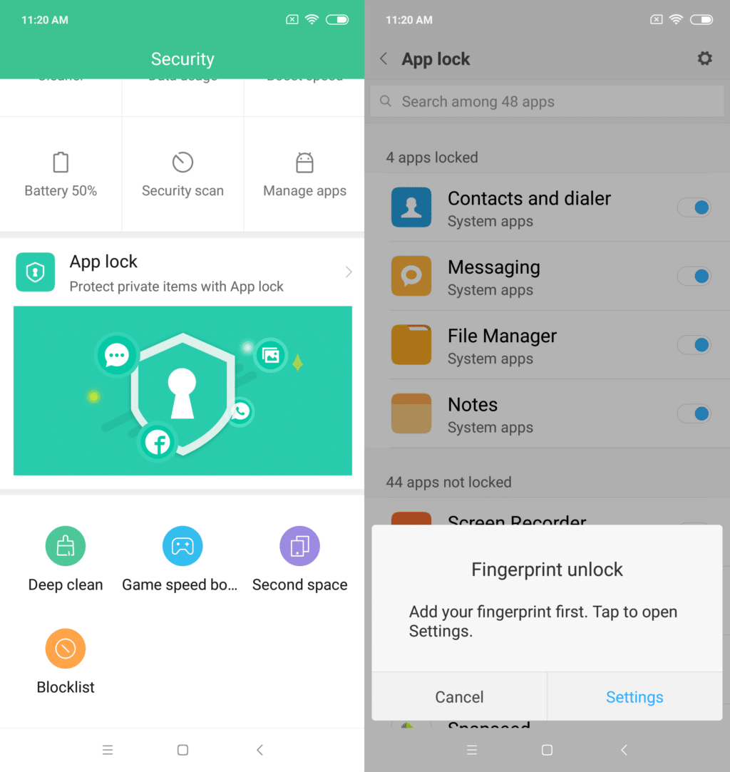 Redmi 6 Lock Apps