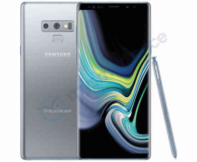 Silver Samsung Galaxy Note 9 leaks out