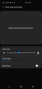 Galaxy S10 Change font