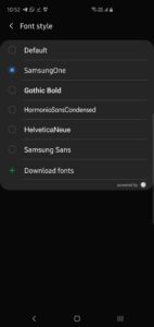 Galaxy S10 Change font