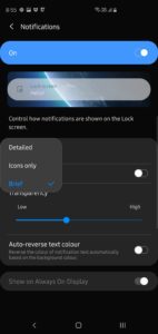 galaxy s10 notifications option