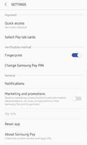 Samsung Pay Quick Access