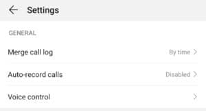 huawei p30 record calls setting