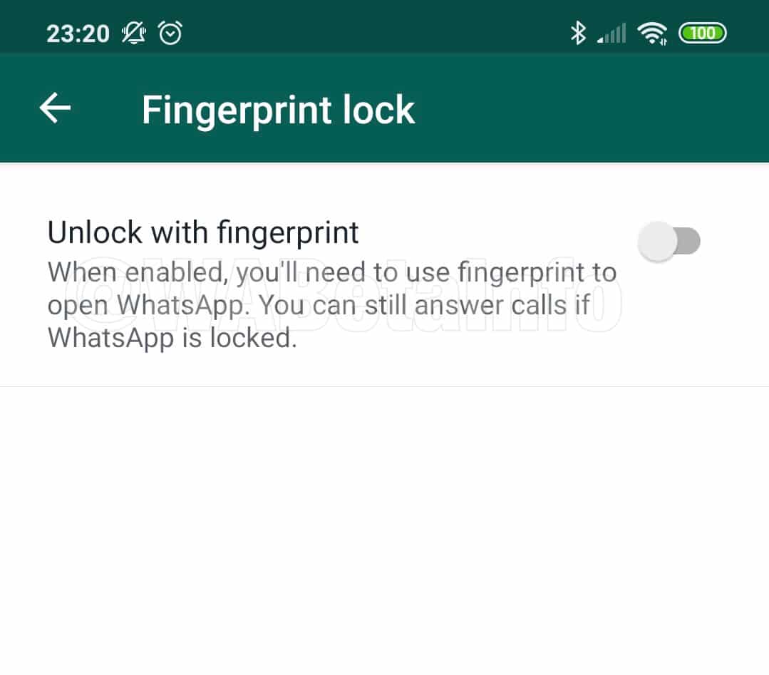 whatsapp fingerprint lock