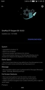 OnePlus 5T Oxygen OS 10.0.0 update changelog