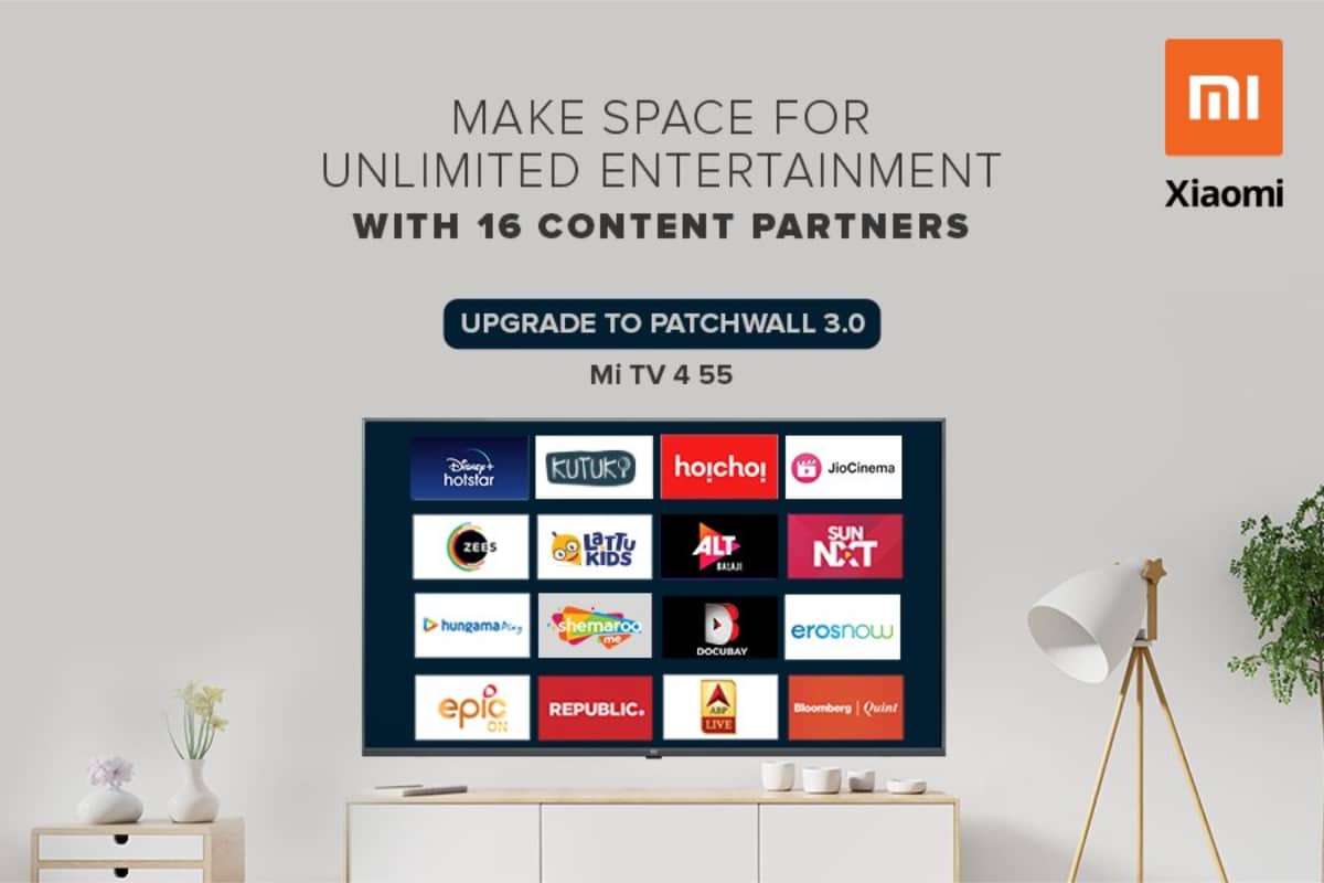 Xiaomi announces PatchWall 3.0 UI rollout for Mi TV 4 55
