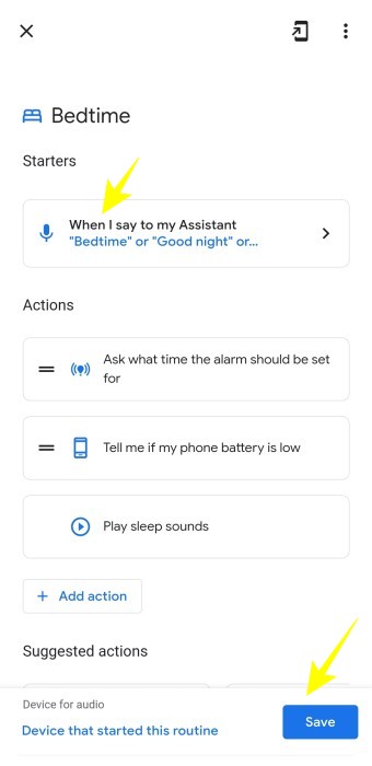 Bedtime Routine in Google Assistant 