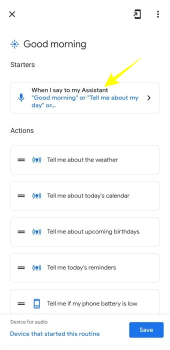 Good Morning Routine in Google Assistant