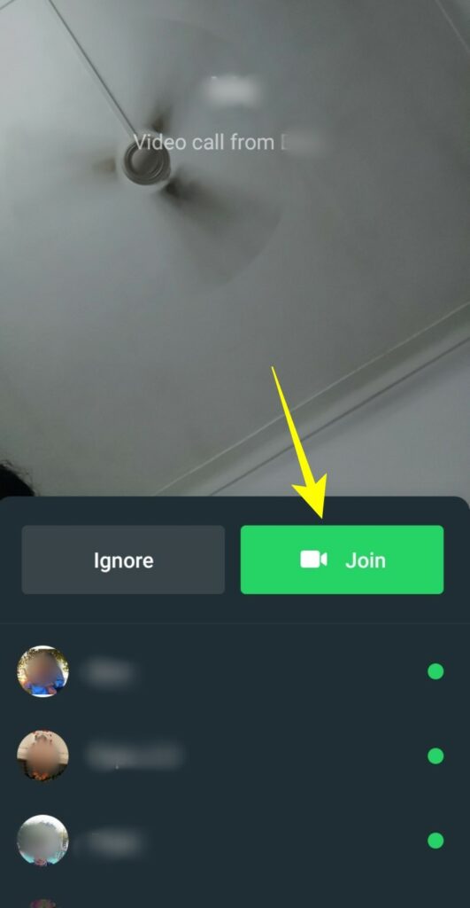 steps to join an ongoing group video call