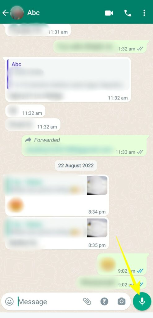 Steps to use WhatsApp audio note feature