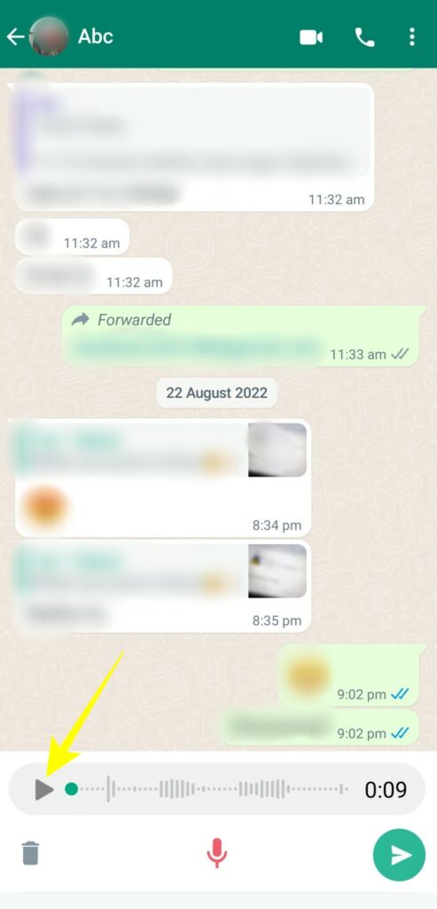 Steps to use WhatsApp audio note feature