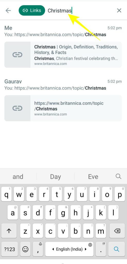 Steps to use advanced search feature in WhatsApp