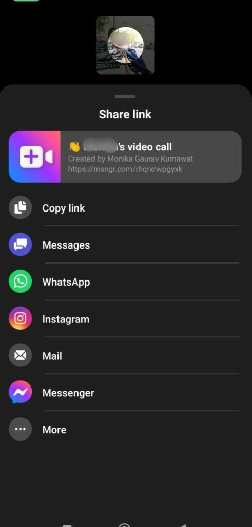 Facebook Messenger app for video calling