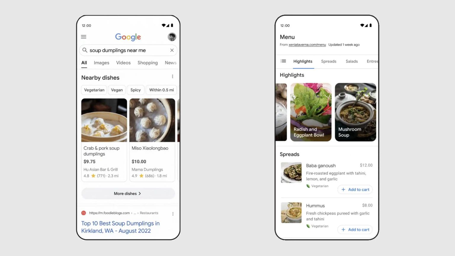 Search Dishes in Nearby Restaurants