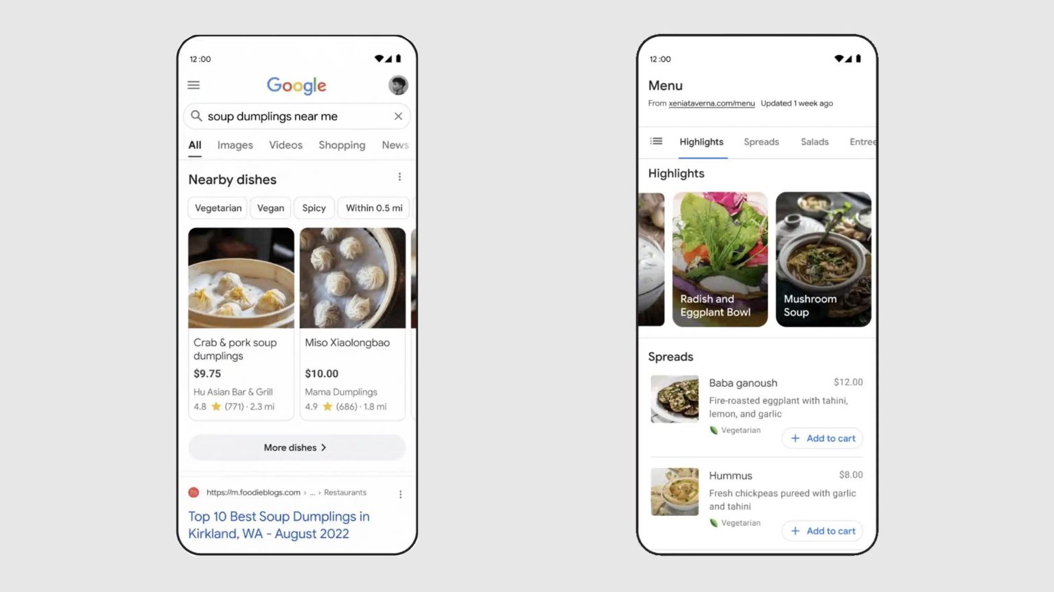 Search Dishes at Nearby Restaurants