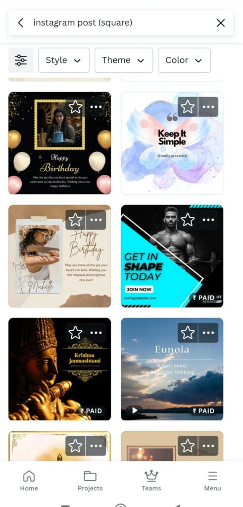 Canva app for Instagram