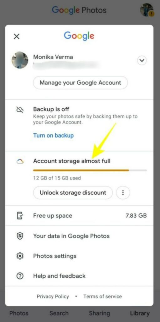 Free up space in Google Photos 02