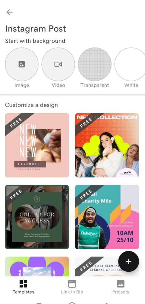 Godaddy Studio app for Instagram