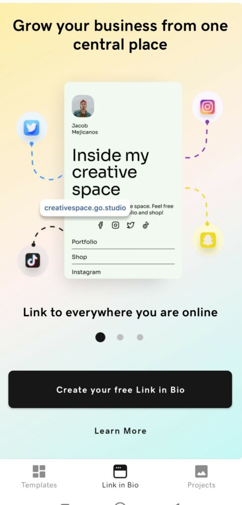 GoDaddy Studio app for Instagram