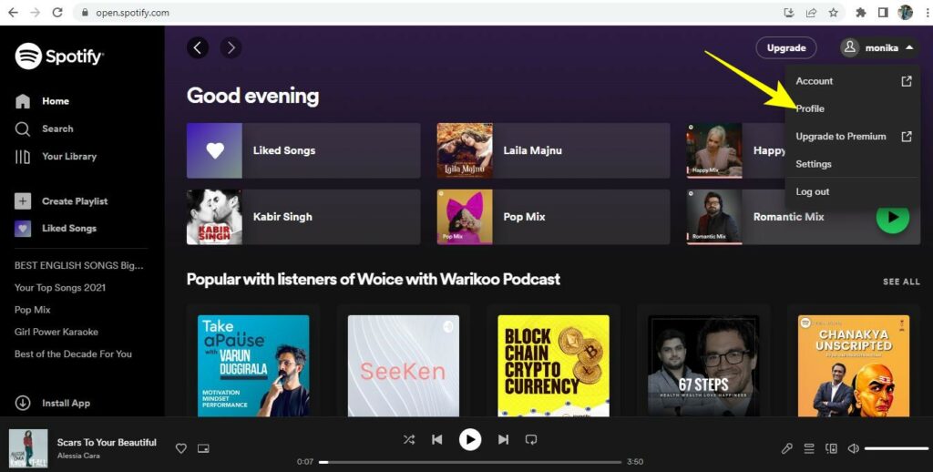 Spotify view your top songs and artists for the month