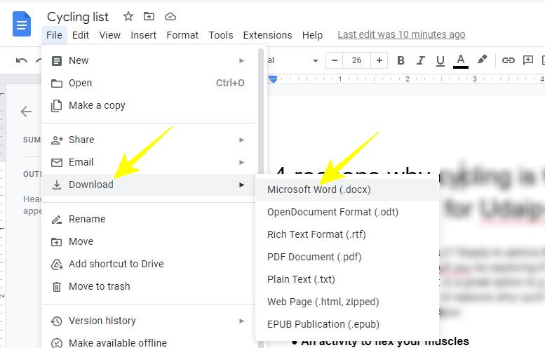 Convert PFD to Word file using Google Drive 6