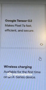 Google Pixel 7a Wireless charging