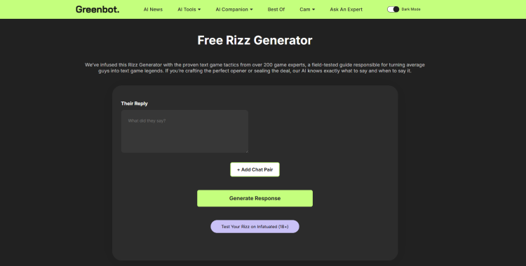 AI Rizz Generator by Greenbot